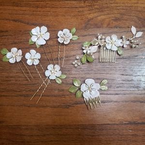 Stunning Enamel Bridal Hairpin Set